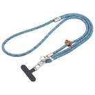 8mm Silver Buckle Adjustable Anti-lost Crossbody Mobile Phone Neck Lanyard(Blue) - 1