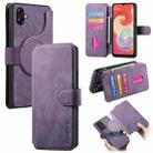 For Samsung Galaxy A04e CaseNeo MagSafe RFID Anti-theft Retro Leather Phone Case(Purple) - 1