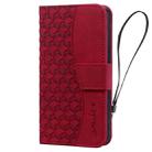 For Samsung Galaxy S25 Ultra 5G Diamond Buckle Leather Phone Case with Lanyard(Wine Red) - 2