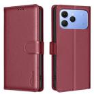 For Tecno Spark 40 4G Litchi Texture RFID Anti-theft Leather Phone Case(Red) - 1