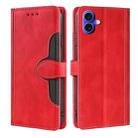 For iPhone 16 Skin Feel Magnetic Buckle Leather Phone Case(Red) - 1