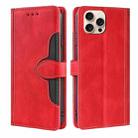 For iPhone 16 Pro Skin Feel Magnetic Buckle Leather Phone Case(Red) - 1