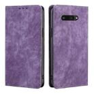 For Kyocera Digno SX4 5G RFID Anti-theft Brush Magnetic Leather Phone Case(Purple) - 1