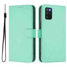 For Samsung Galaxy A02s 164mm Skin Feel Solid Color Leather Phone Case with Lanyard(Mint Green) - 2