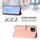 For Samsung Galaxy A03 164mm Skin Feel Solid Color Leather Phone Case with Lanyard(Pink) - 3