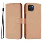 For Samsung Galaxy A03 164mm Skin Feel Solid Color Leather Phone Case with Lanyard(Nude) - 2