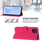 For Samsung Galaxy A03 164mm Skin Feel Solid Color Leather Phone Case with Lanyard(Rose Red) - 3