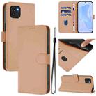 For Samsung Galaxy A03 166mm Skin Feel Solid Color Leather Phone Case with Lanyard(Nude) - 1