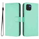 For Samsung Galaxy A03 166mm Skin Feel Solid Color Leather Phone Case with Lanyard(Mint Green) - 2