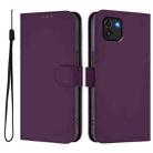 For Samsung Galaxy A03 166mm Skin Feel Solid Color Leather Phone Case with Lanyard(Violet) - 2