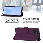 For Samsung Galaxy A03 166mm Skin Feel Solid Color Leather Phone Case with Lanyard(Violet) - 3