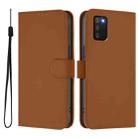 For Samsung Galaxy A03s 164mm Skin Feel Solid Color Leather Phone Case with Lanyard(Brown) - 2