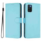 For Samsung Galaxy A03s 166mm Skin Feel Solid Color Leather Phone Case with Lanyard(Sky Blue) - 2