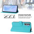 For Samsung Galaxy A14 5G / 4G Skin Feel Solid Color Leather Phone Case with Lanyard(Lake Blue) - 3