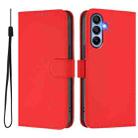 For Samsung Galaxy A15 5G / 4G Skin Feel Solid Color Leather Phone Case with Lanyard(Red) - 2