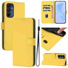 For Samsung Galaxy A16 5G / 4G Skin Feel Solid Color Leather Phone Case with Lanyard(Lemon Yellow) - 1