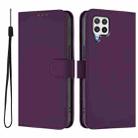 For Samsung Galaxy A22 4G Skin Feel Solid Color Leather Phone Case with Lanyard(Violet) - 2