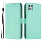 For Samsung Galaxy A22 5G / F42 5G Skin Feel Solid Color Leather Phone Case with Lanyard(Mint Green) - 2