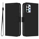 For Samsung Galaxy A23 4G / 5G / F23 5G Skin Feel Solid Color Leather Phone Case with Lanyard(Black) - 2