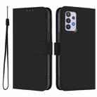 For Samsung Galaxy A32 5G / M32 5G Skin Feel Solid Color Leather Phone Case with Lanyard(Black) - 2