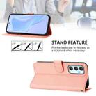 For Samsung Galaxy A34 5G Skin Feel Solid Color Leather Phone Case with Lanyard(Pink) - 3