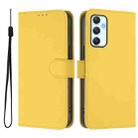 For Samsung Galaxy A34 5G Skin Feel Solid Color Leather Phone Case with Lanyard(Lemon Yellow) - 2