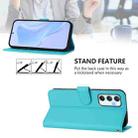 For Samsung Galaxy A34 5G Skin Feel Solid Color Leather Phone Case with Lanyard(Lake Blue) - 3