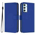 For Samsung Galaxy A35 5G Skin Feel Solid Color Leather Phone Case with Lanyard(Dark Blue) - 2