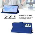 For Samsung Galaxy A35 5G Skin Feel Solid Color Leather Phone Case with Lanyard(Dark Blue) - 3