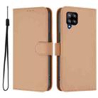 For Samsung Galaxy A42 5G / M42 5G Skin Feel Solid Color Leather Phone Case with Lanyard(Nude) - 2