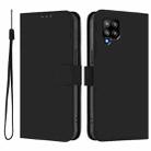 For Samsung Galaxy A42 5G / M42 5G Skin Feel Solid Color Leather Phone Case with Lanyard(Black) - 2