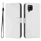 For Samsung Galaxy A42 5G / M42 5G Skin Feel Solid Color Leather Phone Case with Lanyard(White) - 2