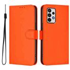 For Samsung Galaxy A52 4G / 5G / A52s 5G Skin Feel Solid Color Leather Phone Case with Lanyard(Orange) - 2