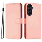 For Samsung Galaxy A55 5G Skin Feel Solid Color Leather Phone Case with Lanyard(Pink) - 2