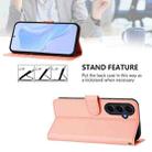 For Samsung Galaxy A55 5G Skin Feel Solid Color Leather Phone Case with Lanyard(Pink) - 3