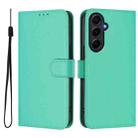 For Samsung Galaxy A55 5G Skin Feel Solid Color Leather Phone Case with Lanyard(Green) - 2