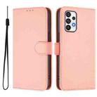 For Samsung Galaxy A72 5G / 4G Skin Feel Solid Color Leather Phone Case with Lanyard(Pink) - 2