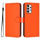 For Samsung Galaxy A72 5G / 4G Skin Feel Solid Color Leather Phone Case with Lanyard(Orange) - 2