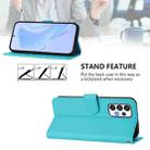 For Samsung Galaxy A73 5G Skin Feel Solid Color Leather Phone Case with Lanyard(Lake Blue) - 3