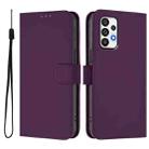 For Samsung Galaxy A73 5G Skin Feel Solid Color Leather Phone Case with Lanyard(Violet) - 2