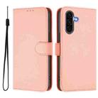 For Samsung Galaxy A36 5G Skin Feel Solid Color Leather Phone Case with Lanyard(Pink) - 2