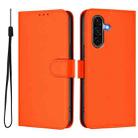 For Samsung Galaxy A36 5G Skin Feel Solid Color Leather Phone Case with Lanyard(Orange) - 2