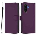 For Samsung Galaxy A36 5G Skin Feel Solid Color Leather Phone Case with Lanyard(Violet) - 2
