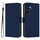 For Samsung Galaxy A26 5G Skin Feel Solid Color Leather Phone Case with Lanyard(Navy Blue) - 2
