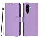 For Samsung Galaxy A56 5G Skin Feel Solid Color Leather Phone Case with Lanyard(Lavender Purple) - 2