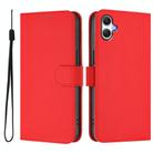 For Samsung Galaxy A06 4G / A06 5G Skin Feel Solid Color Leather Phone Case with Lanyard(Red) - 2