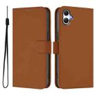 For Samsung Galaxy A07 4G Skin Feel Solid Color Leather Phone Case with Lanyard(Brown) - 2