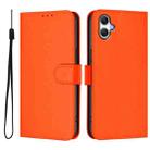 For Samsung Galaxy A07 4G Skin Feel Solid Color Leather Phone Case with Lanyard(Orange) - 2