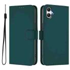 For Samsung Galaxy A07 4G Skin Feel Solid Color Leather Phone Case with Lanyard(Dark Green) - 2