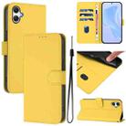 For Samsung Galaxy A07 4G Skin Feel Solid Color Leather Phone Case with Lanyard(Lemon Yellow) - 1